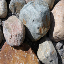 Large pea gravel for landscape boulders and rocks